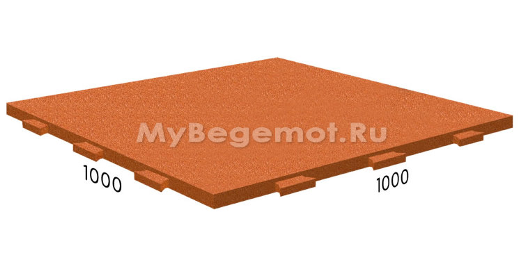Резиновая плитка RUBBLEX со скрытым замком, 1000x1000 мм, коричневая