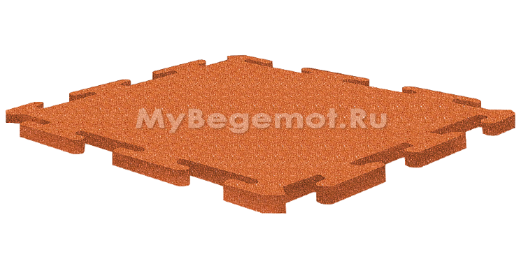 Резиновая плитка на пазлах RUBBLEX PUZZLE 1000х1000х10 мм, коричневая