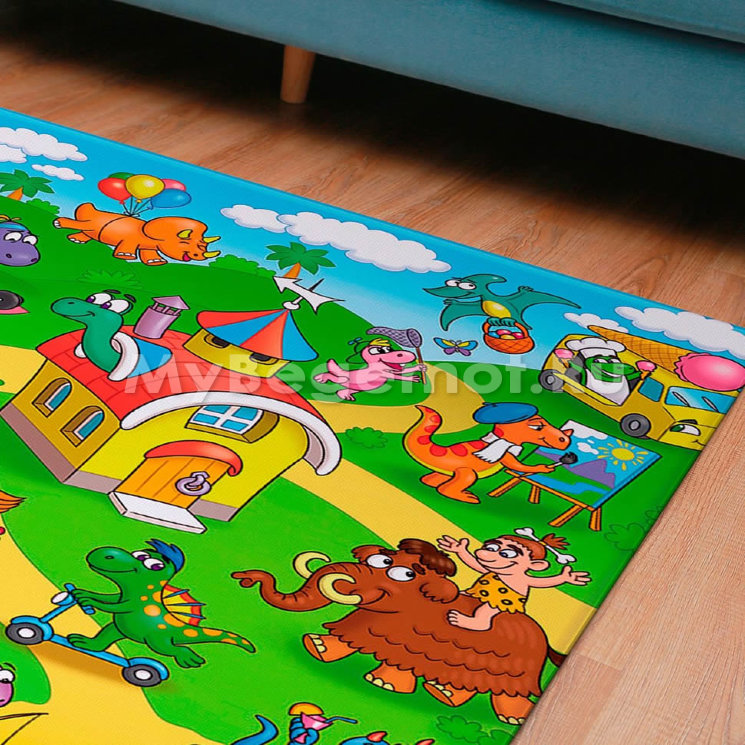 Коврик для ползания FunKids™ Big-10 «Страна Динозавров», односторонний