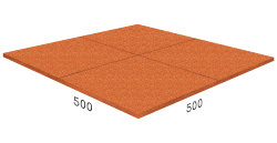 Резиновая плитка на пазлах RUBBLEX SPORT, 50x50 см, коричневая