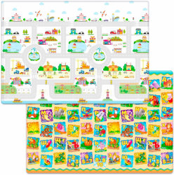 Коврик для ползания FunKids™ Medium-12 «Мой Город / Азбука», двусторонний.