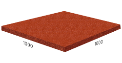 Резиновая плитка на пазлах RUBBLEX SPORT, 100x100 см, терракот