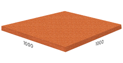 Резиновая плитка на пазлах RUBBLEX SPORT, 100x100 см, коричневая