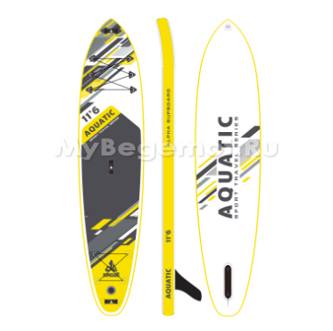 Надувная SUP-доска Сапборд AQUATIC-11,6 SPORT TRAVEL YELLOW STANDART