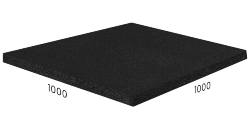 Резиновая плитка на пазлах RUBBLEX SPORT, 100x100 см, черная
